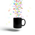 Confetti Fun A Festive Mug Moment Royalty Free Stock Photo