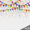 confetti and garlands party background Royalty Free Stock Photo