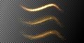 Confetti glittering wave. Vector golden sparkling comet tail
