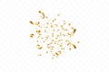 Confetti isolated on transparent background. Golden ribbons. Festive vector illustration Royalty Free Stock Photo