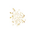 Confetti isolated on white background. Golden ribbons. Festive vector illustration Royalty Free Stock Photo