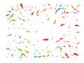 Colored hand drawn fish confetti background