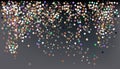 Confetti, New Year`s celebration - vector background banner