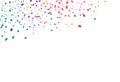 Confetti, paper falling scatter bright colorful spectrum rainbow, festival celebration party event abstract background vector