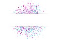 Confetti paper scatter explosion celebration party template banner card and poster design abstract background vector illustration Royalty Free Stock Photo