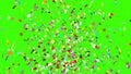 Confetti Party Popper Explosion on a Green Background. 3d animation