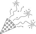 Confetti Popper Firecracker Lined Royalty Free Stock Photo