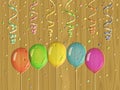 Confetti relief painting on generated wood texture background Royalty Free Stock Photo