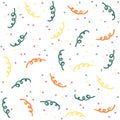 Confetti and serpentine seamless pattern