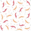 Confetti and serpentine seamless pattern. Vector illustration