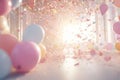 Confetti shower in a dreamy pastel color palette