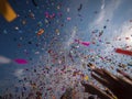 Confetti sprayed into the air Royalty Free Stock Photo