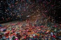 confetti storm, with continuous stream of colorful confetti raining down