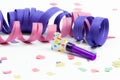 Confetti, streamers and party blower Royalty Free Stock Photo