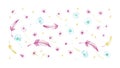 Confetti and Streamers Pattern, Festive Party Decor, Celebratory Background, vector design Generative AI Royalty Free Stock Photo