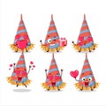 Confetti trumpet cartoon character with love cute emoticon Royalty Free Stock Photo