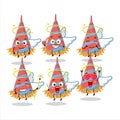 Confetti trumpet cartoon designs as a cute angel character Royalty Free Stock Photo