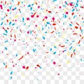 Confetti vector background over transparent grid for holidays, party, events, vector illustartion Royalty Free Stock Photo