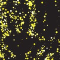 Yellow Confetti Xmas. Gold Round Background. Golden Bubble Background. Texture Background. Party Wedding. Falling Vector. Birthday