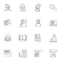 Confidant line icons collection. Trusrthy, Loyal, Faithful, Reliable, Supportive, Understanding, Empathetic vector and