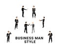 Confidence Business Man Style Vector Illustration isolated. Royalty Free Stock Photo