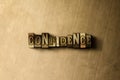 CONFIDENCE - close-up of grungy vintage typeset word on metal backdrop Royalty Free Stock Photo