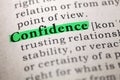 definition of the word confidence Royalty Free Stock Photo