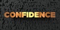 Confidence - Gold text on black background - 3D rendered royalty free stock picture Royalty Free Stock Photo