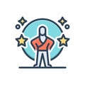 Color illustration icon for Confidence, trust and success