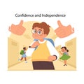 Confidence and independence. Flat vector illustration