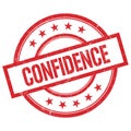 CONFIDENCE text written on red vintage round stamp Royalty Free Stock Photo