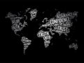 Confidence word cloud in shape of world map, concept background Royalty Free Stock Photo