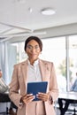 Confident African American business woman leader standing at office meeting. Royalty Free Stock Photo