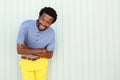 Confident african american man laughing with arms crossed Royalty Free Stock Photo