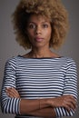 Confident afro-american woman studio shot Royalty Free Stock Photo