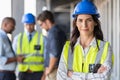 Confident architect at construction site Royalty Free Stock Photo