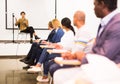 Confident asian woman lecturing during business seminar Royalty Free Stock Photo