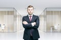 Confident bearded man in office Royalty Free Stock Photo