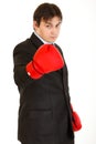 Confident with boxing gloves showing come on Royalty Free Stock Photo