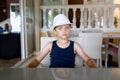 Confident boy in hat. Royalty Free Stock Photo