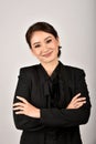 Confident business asian woman isolated in studio shot. Royalty Free Stock Photo