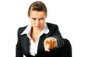 Confident business female pointing finger at you Royalty Free Stock Photo