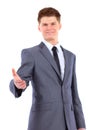 business man giving you a hand shake Royalty Free Stock Photo