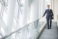 Confident Business Man Portrait Office Building Stairs