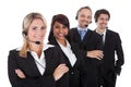 Confident business team with headsets Royalty Free Stock Photo