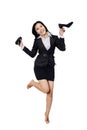 Confident Business Woman Holding Shoes Royalty Free Stock Photo