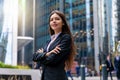 Confident business woman portrait in the City of London