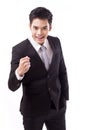 Confident businessman ; asian young adult model studio isolated