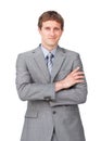 Confident businessman with folded arms Royalty Free Stock Photo