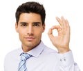 Confident Businessman Gesturing Okay Sign Royalty Free Stock Photo